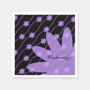 Paarse Daisy Chain Floral Pattern Napkins Servetten