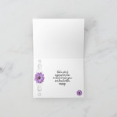 Paarse Daisy - Dank je wel Kaart (Binnen)