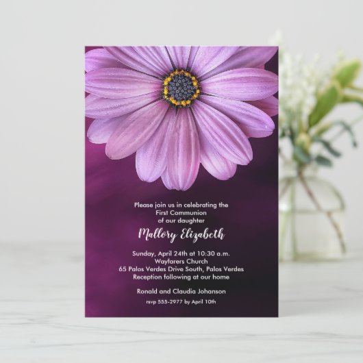 Paarse Daisy eerste communiqué (Staand voorkant)