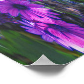 Paarse Daisy Fantasy Floral Abstracte Art Poster (Hoek)