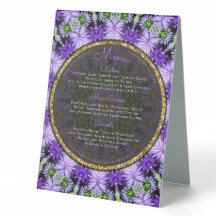 Paarse Daisy Floral Natuur Mandala Stijlvol Menu
