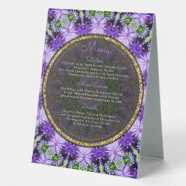 Paarse Daisy Floral Natuur Mandala Stijlvol Menu