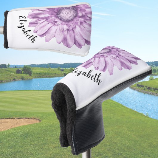 paarse daisy flower aangepaste naam womens golfheadcover