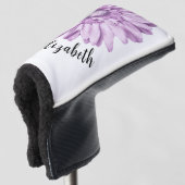 paarse daisy flower aangepaste naam womens golfheadcover (3/4 voorkant)