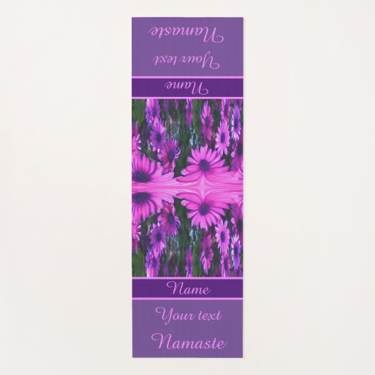 Paarse Daisy Flower Abstract Art, gepersonaliseerd Yogamat (Voorkant)