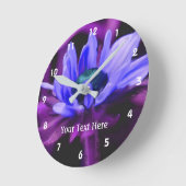 Paarse Daisy Flower Art Ronde Klok (Hoek)