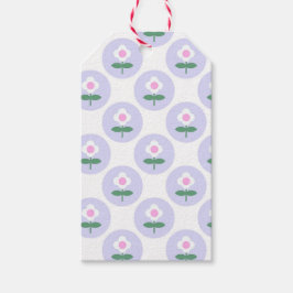 Paarse Daisy Flower Baby shower in Bloom Party Cadeaulabel