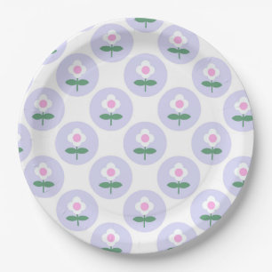 Paarse Daisy Flower Baby shower in Bloom Party Papieren Bordje