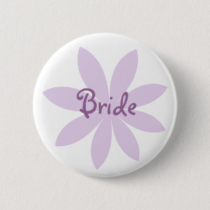 Paarse Daisy Flower Bride Ronde Button 5,7 Cm