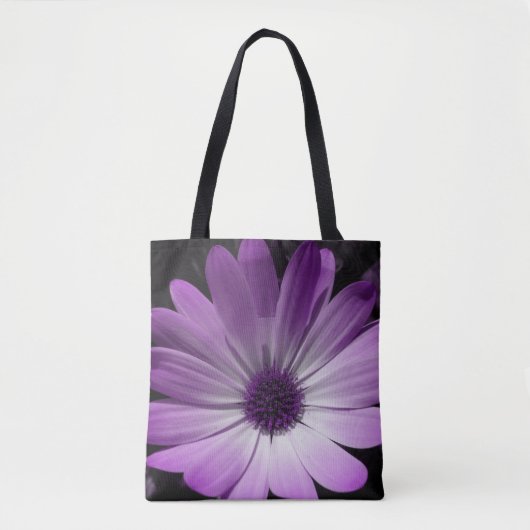 Paarse Daisy Flower Canvas tas (Voorkant)