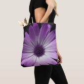 Paarse Daisy Flower Canvas tas (Dichtbij)