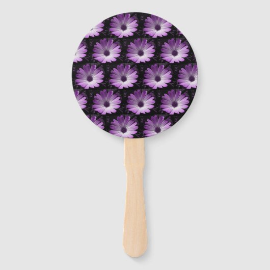 Paarse Daisy Flower Custom Hand Fan Handwaaier (Achterkant)