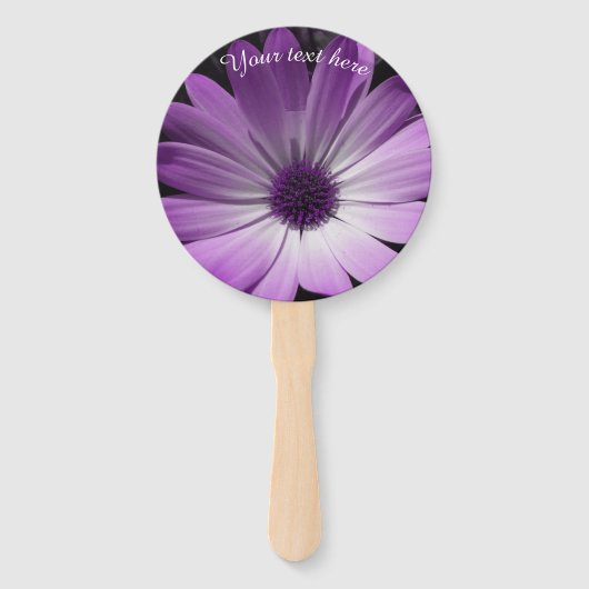 Paarse Daisy Flower Custom Hand Fan Handwaaier (Voorkant)