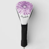  paarse Daisy Flower Custom Name Dames Golfheadcover (Voorkant)