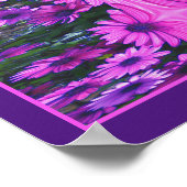 Paarse Daisy Flower Fantasy Floral Abstract Poster (Hoek)