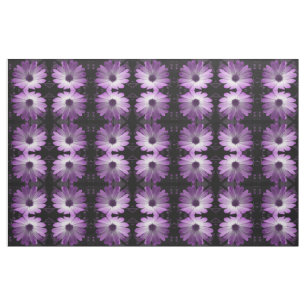 Paarse Daisy Flower Floral Patterned Craft Fabric Stof