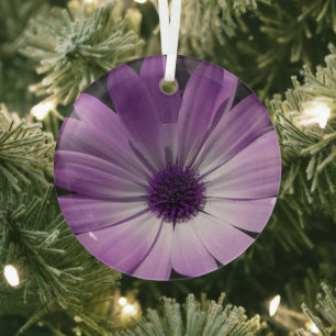 Paarse Daisy Flower Glas Ornament