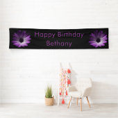 Paarse Daisy Flower Personalized Banner (Insitu)