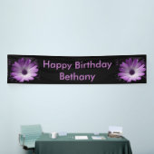 Paarse Daisy Flower Personalized Banner (Beurs)