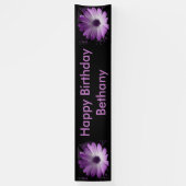 Paarse Daisy Flower Personalized Banner (Verticaal)