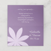 Paarse Daisy Flower Wedding Charity Favors (Buitenkant ongevouwen)