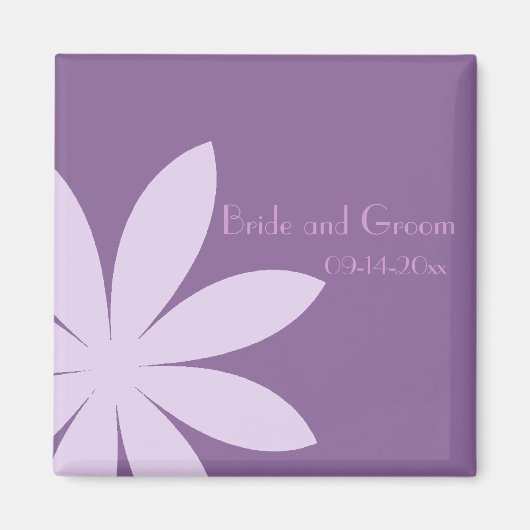 Paarse Daisy Flower Wedding Magneet (Voorkant)