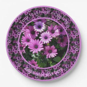 Paarse Daisy Flowers Natuur Gepersonaliseerde Part Papieren Bordje