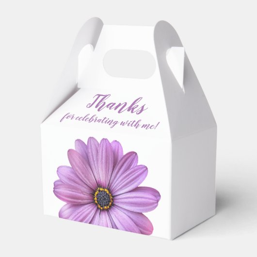Paarse Daisy Gable Party Favor Boxes Bedankdoosjes (Voorkant Zijde)