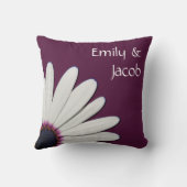 Paarse Daisy Personalized Pillow Kussen (Achterkant)