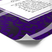 Paarse Damask 12 Tafel Startplan Poster (Hoek)