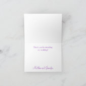 Paarse Damask aangepaste bedankkaart (Binnen)