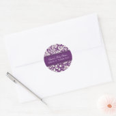Paarse Damask Baby shower Favor Stickers (Envelop)