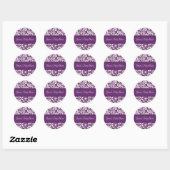 Paarse Damask Baby shower Favor Stickers (Vel)