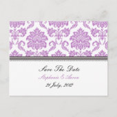 Paarse Damask bewaart het Briefkaart Datum (Voorkant)