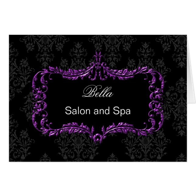 paarse damask Business Hartelijk dank (Voorkant Horizontaal)