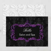 paarse damask Business Hartelijk dank Bedankkaart (Voorkant / Achterkant)