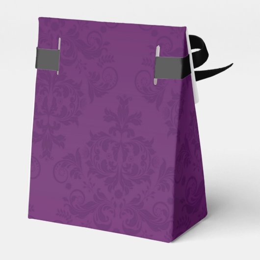 Paarse Damask Elegant Halloween Party Favor Boxes Bedankdoosjes (Achterkant)