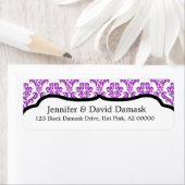 Paarse Damask Fancy Adresetiketten Etiket (Insitu)