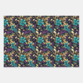 Paarse Damask Floral Inpakpapier Vel (Voorkant 3)