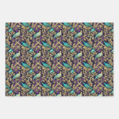 Paarse Damask Floral Inpakpapier Vel (Voorkant)