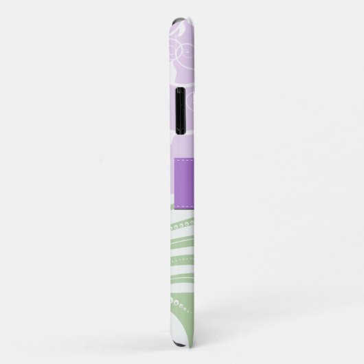 Paarse Damask, Green Damask, Monogram Case-Mate iPhone Case (Achterkant/rechts)