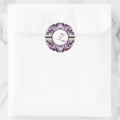 Paarse Damask Initiaal Sticker Letter Z Bruiloft (Tas)