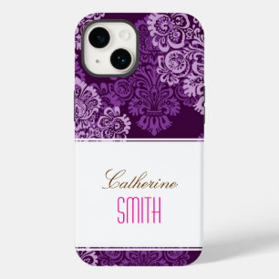 Paarse Damask iPhone 4 Case