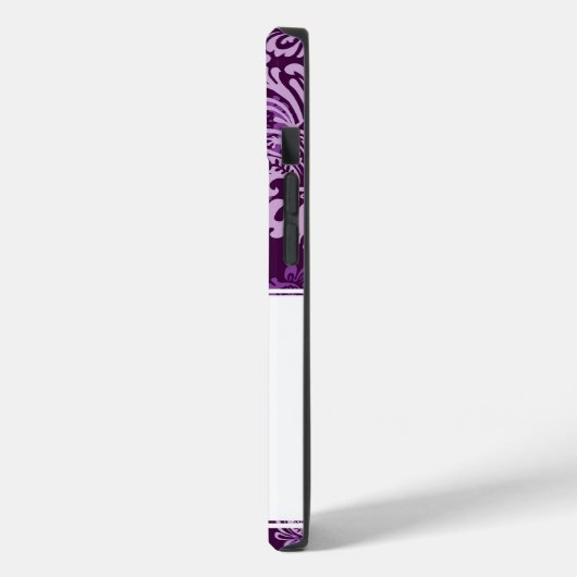 Paarse Damask iPhone 4 Case (Achterkant / Links)