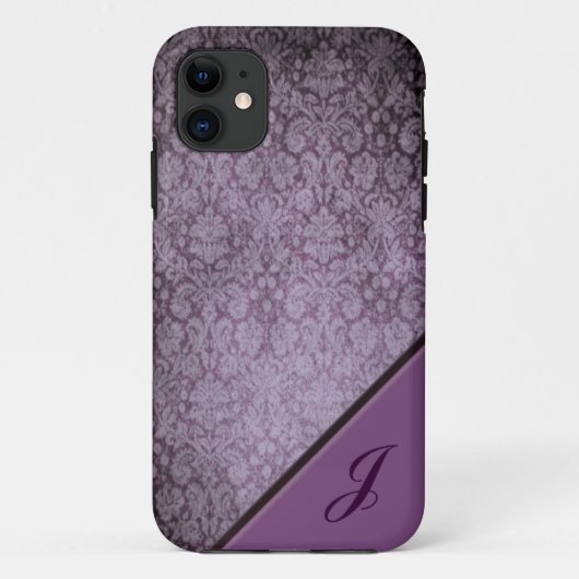 Paarse Damask iPhone 5 Hoesje (Achterkant)