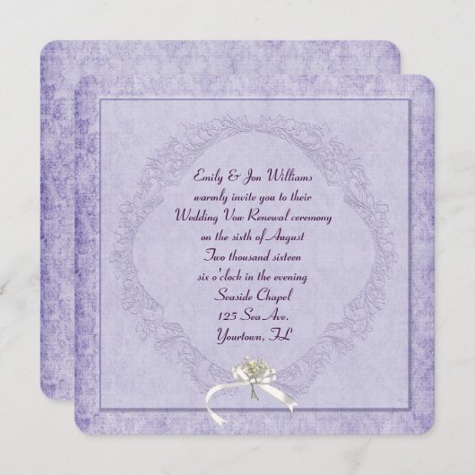  Paarse Damask Kaart (Voorkant / Achterkant)