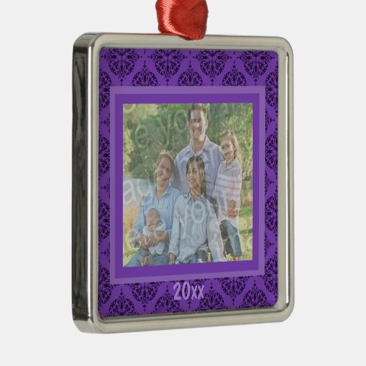 Paarse Damask Keepomwille Ornament (Rechts)