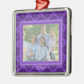 Paarse Damask Keepomwille Ornament (Links)