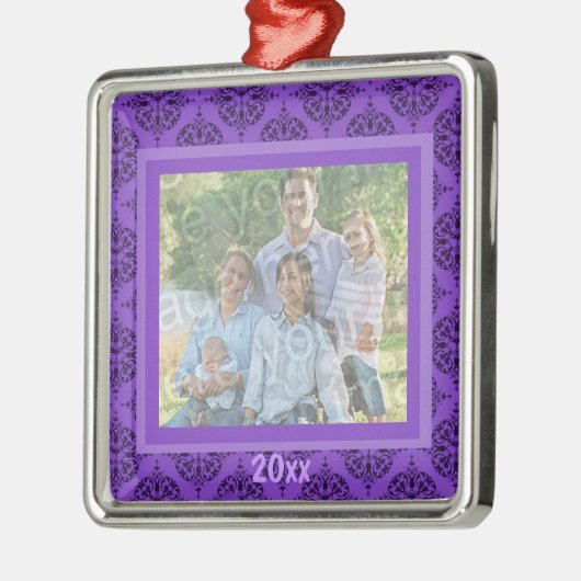 Paarse Damask Keepomwille Ornament (Links)