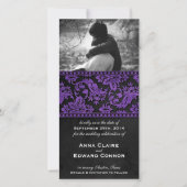 Paarse Damask Lace sparen de Datum Save The Date (Voorkant)